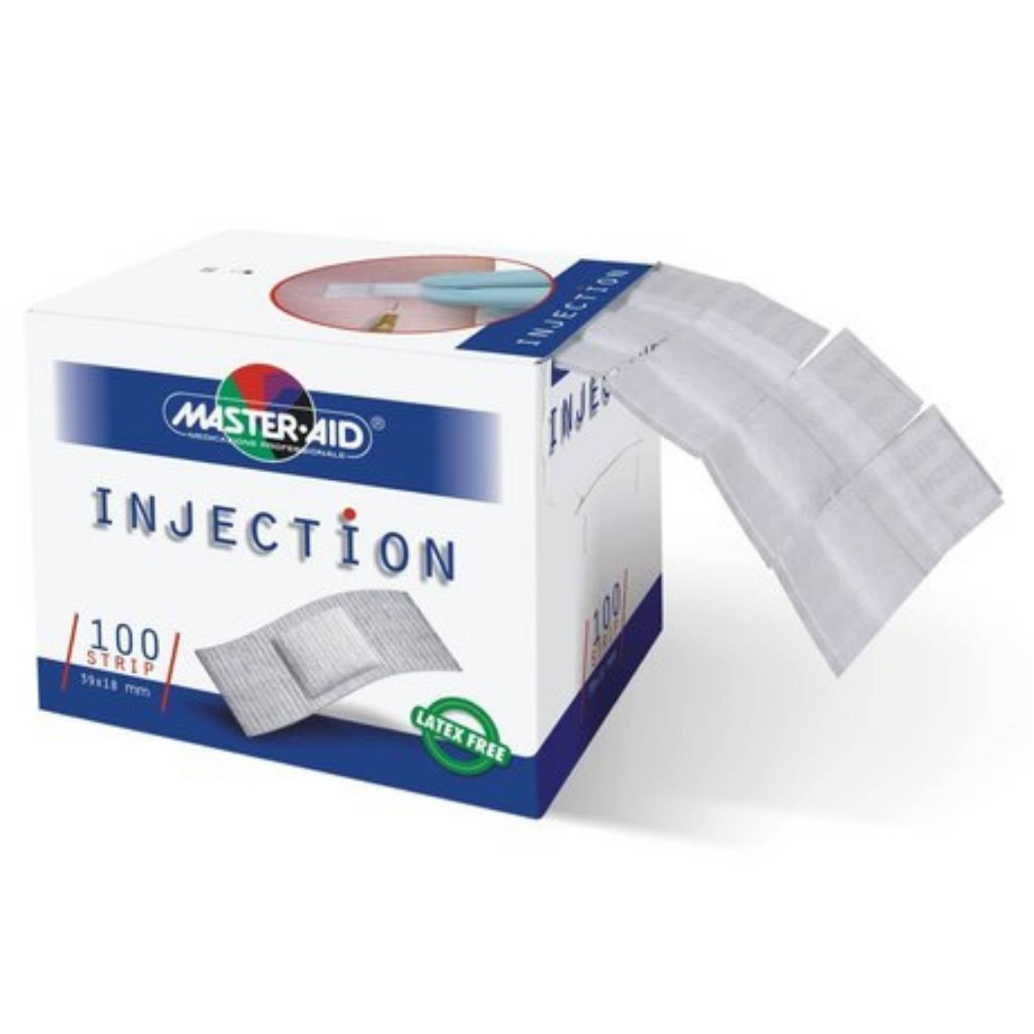 INJECTION - kleine Pflasterstrips weiß (perforiert) auf Rolle, 39x18 mm - 100 Stück